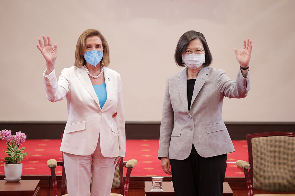 Speaker of the House of Representatives Nancy Pelosi meets with Taiwanese president Tsai Ing-wen on August 3, 2022.
 Credit: Official Photo by Chien Chih-Hung / Office of the President of Taiwan