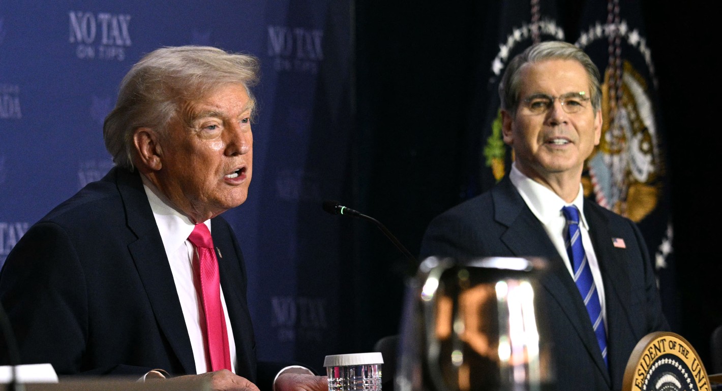 Trump and Bessent sitting next to each other