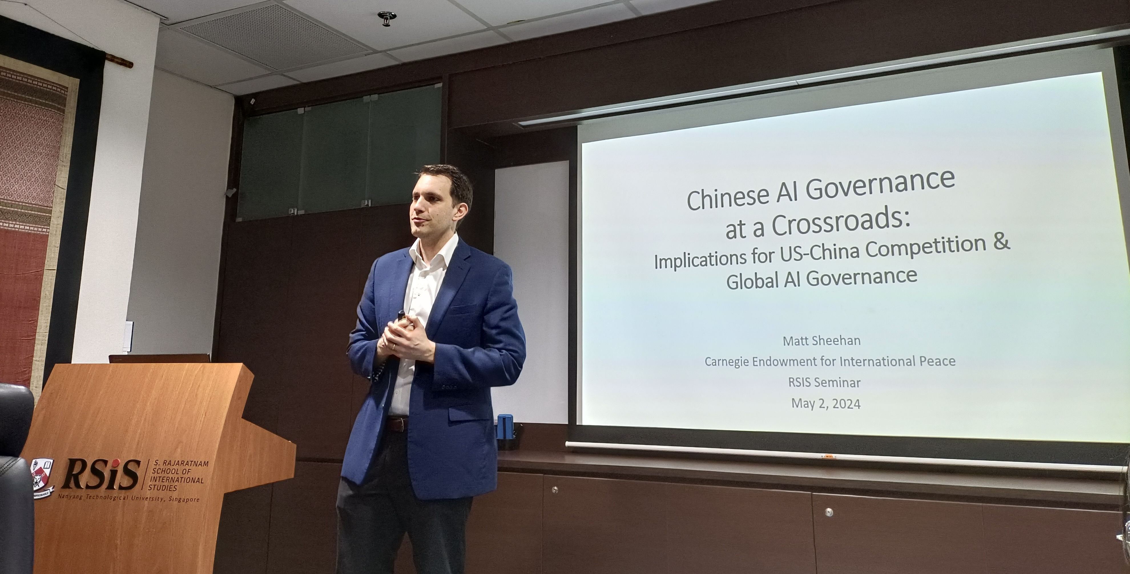 Matt Sheehan held talk at S. Rajaratnam School of International Studies
