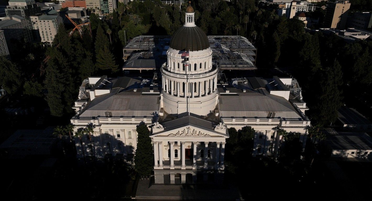 overhead shot of the capitol building