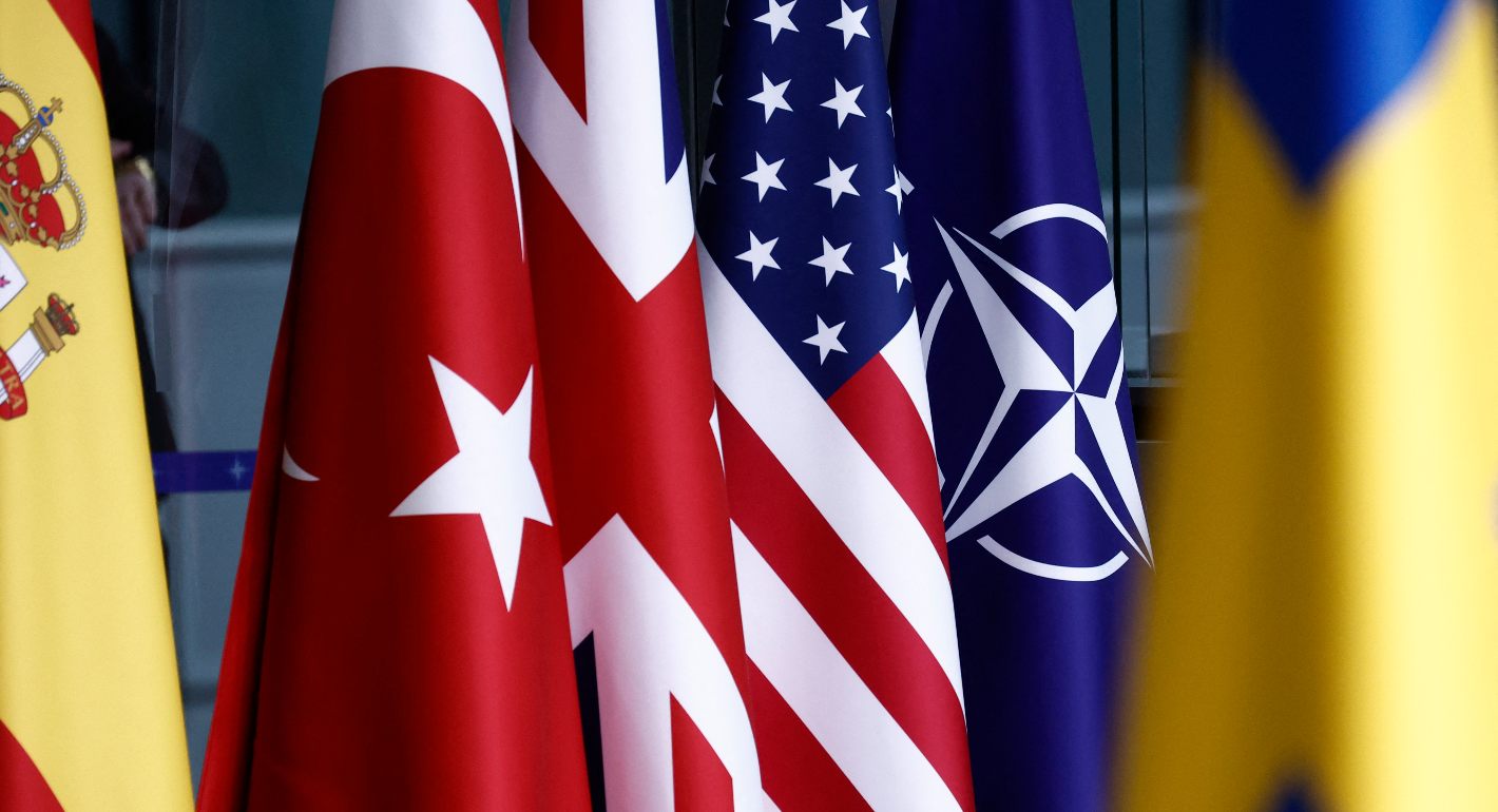 flags NATO Turkey UK US