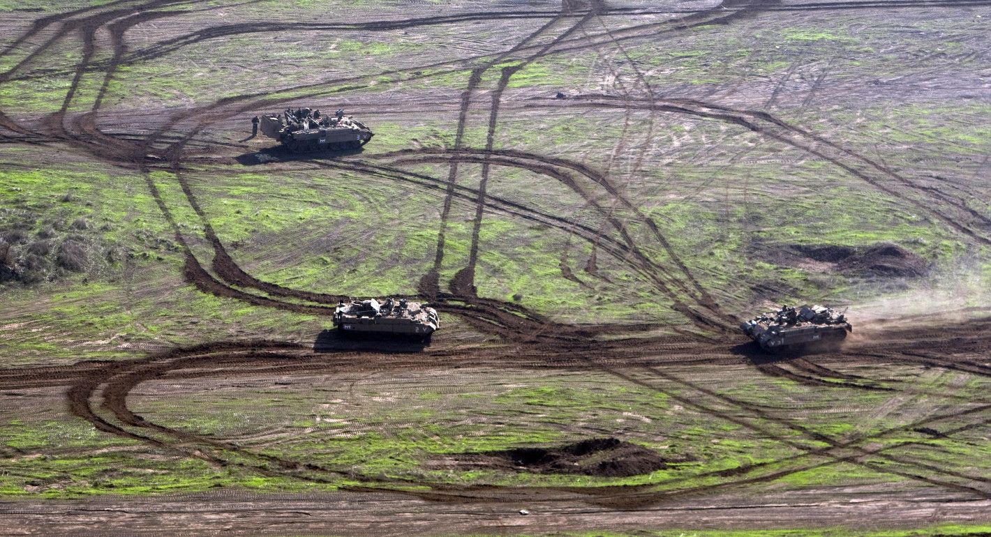 tanks in a field