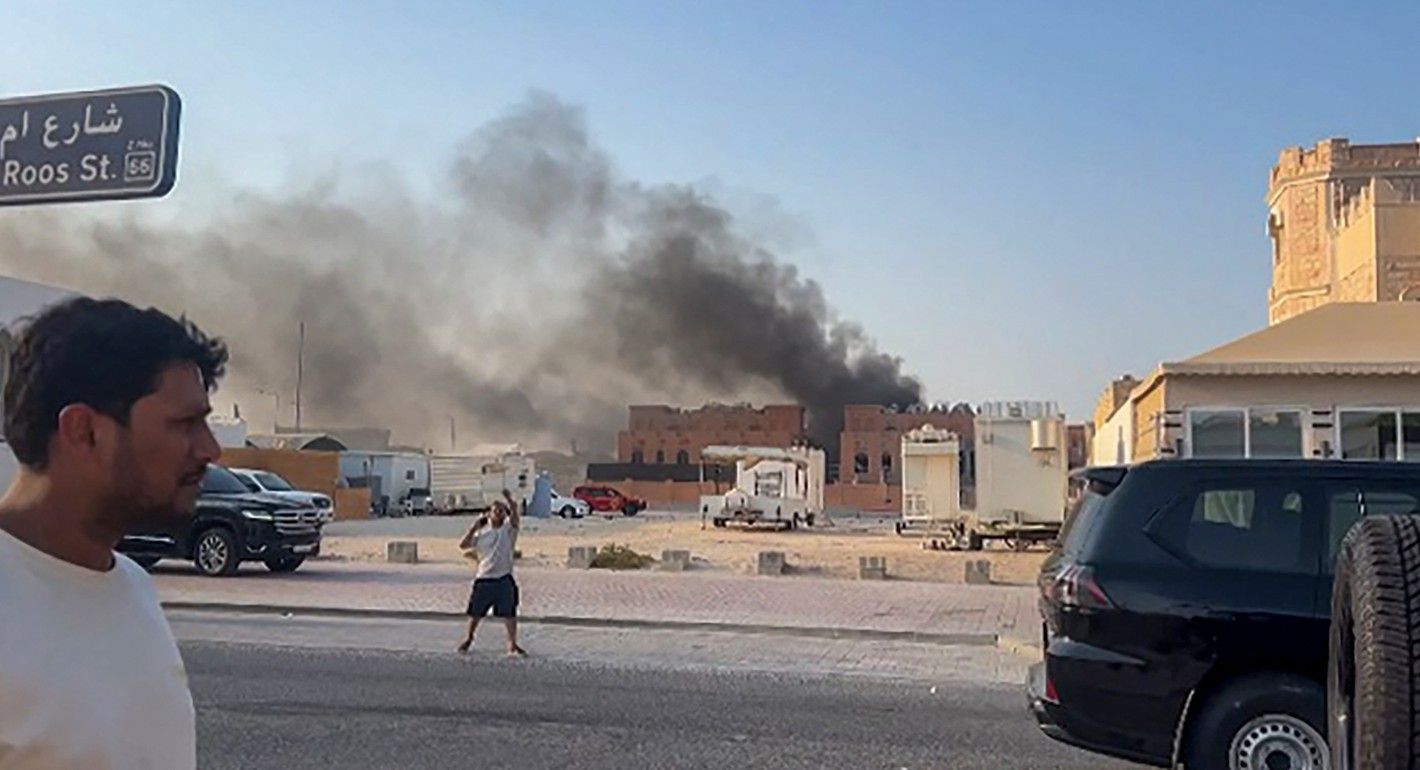 smoke coming from a building